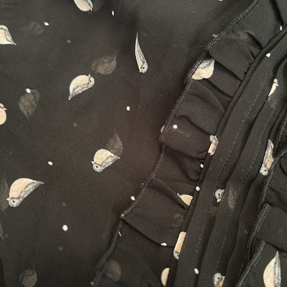 Torrid Bird Ruffle Chiffon Blouse - Picture 2 of 2